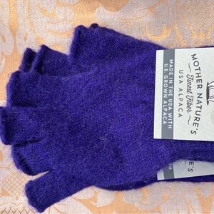 Purple Alpaca Fingerless Gloves